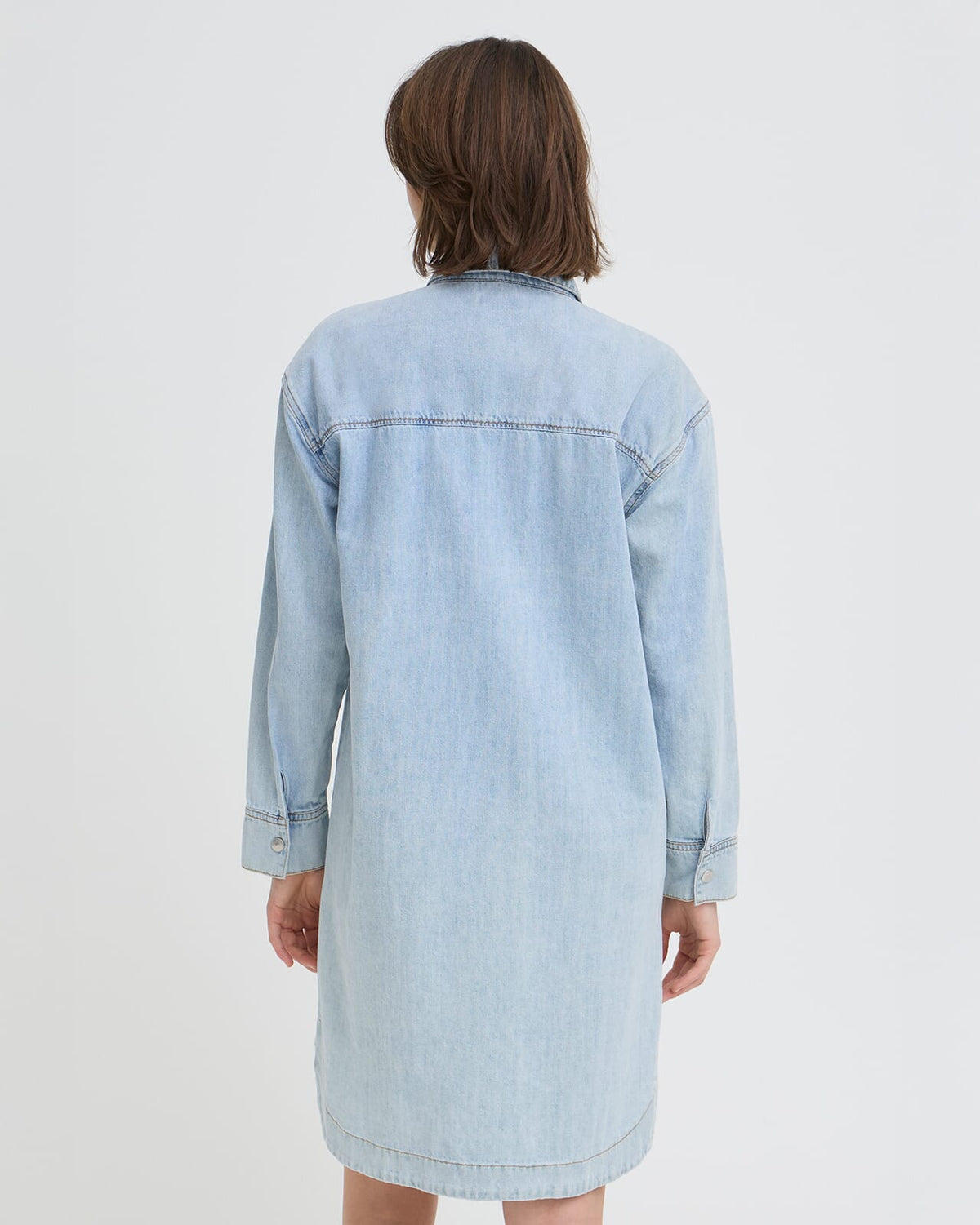 FRANSA Skjortekjole Lise Denim - Light Blue Denim