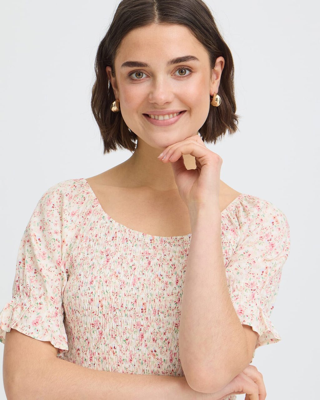 Fransa Midikjole Heat DR 3 - Pink Boho Floral