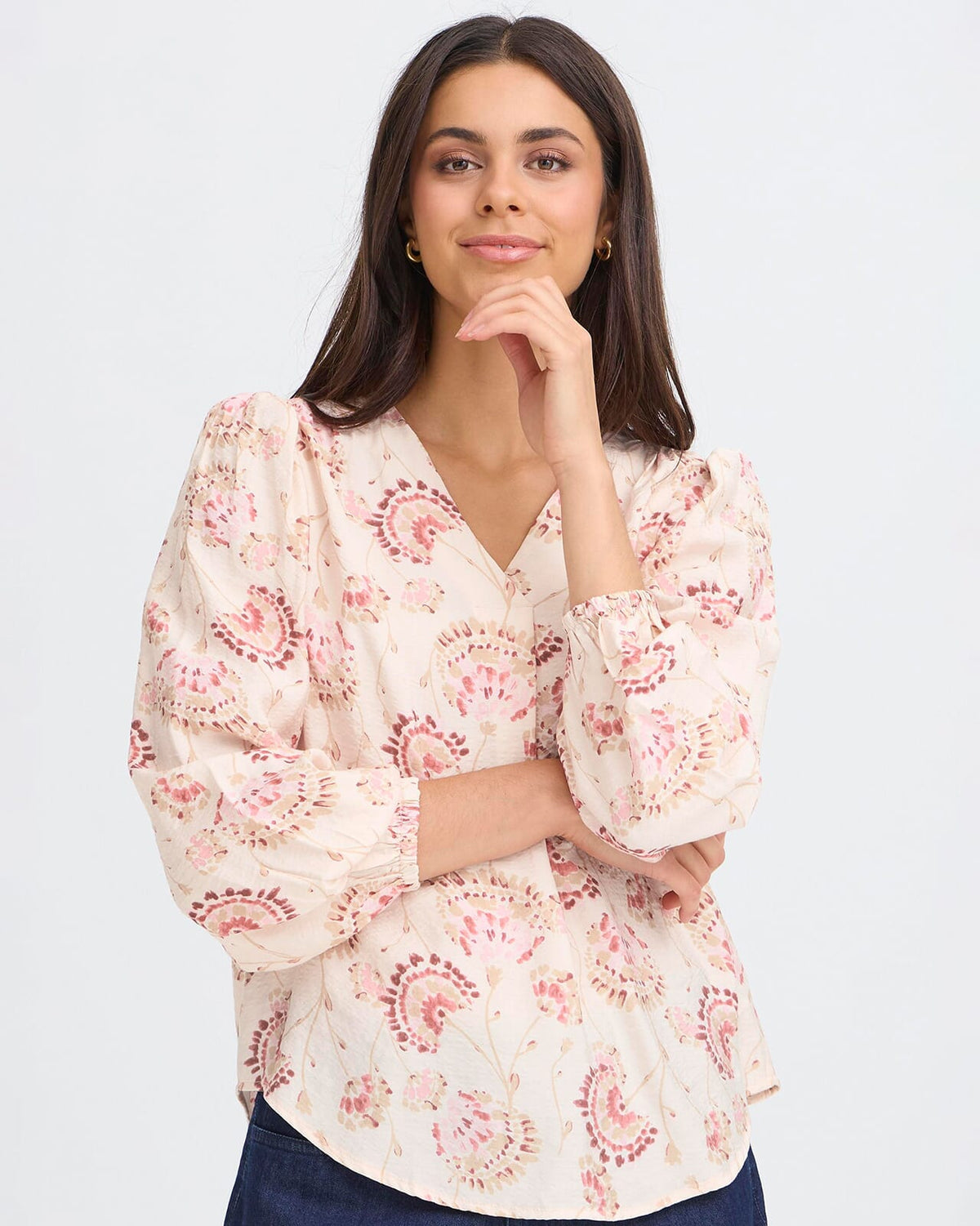 Fransa Bluse Kalia BL 1 - Orchid Floral