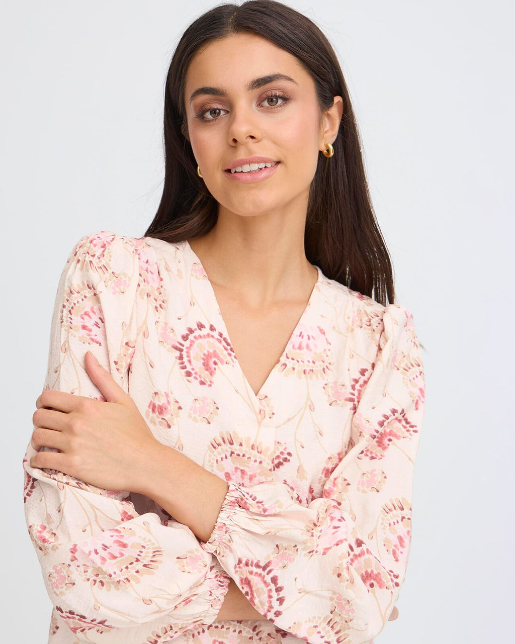 Fransa Bluse Kalia BL 1 - Orchid Floral