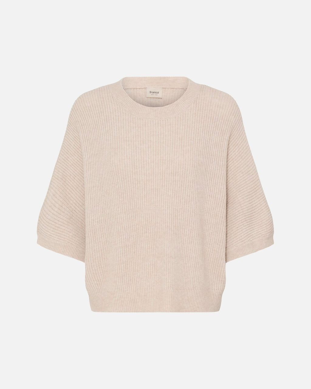 FRANSA Strikket Topp Bitte PU - Oatmeal Melange