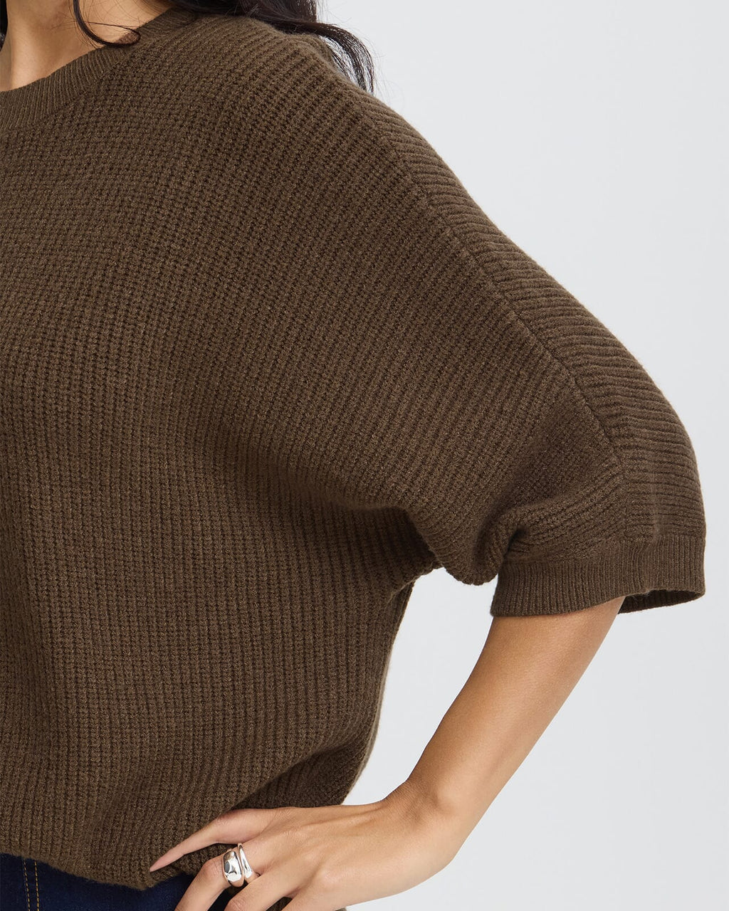 FRANSA Strikket Topp Bitte PU - Rain Drum Melange