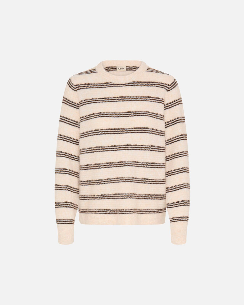 FRANSA Strikkegenser Kendra PU - Oatmeal stripe