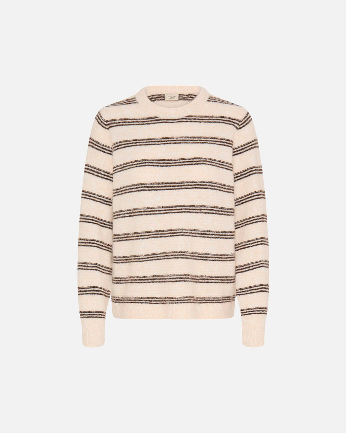 FRANSA Strikkegenser Kendra PU - Oatmeal stripe