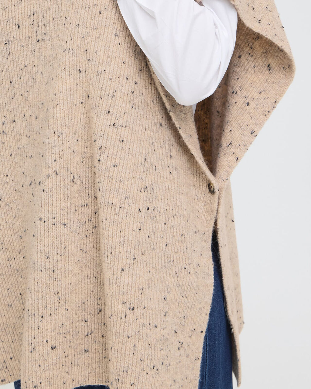 FRANSA Poncho Nanna PO - String Melange