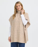 FRANSA Poncho Nanna PO - String Melange