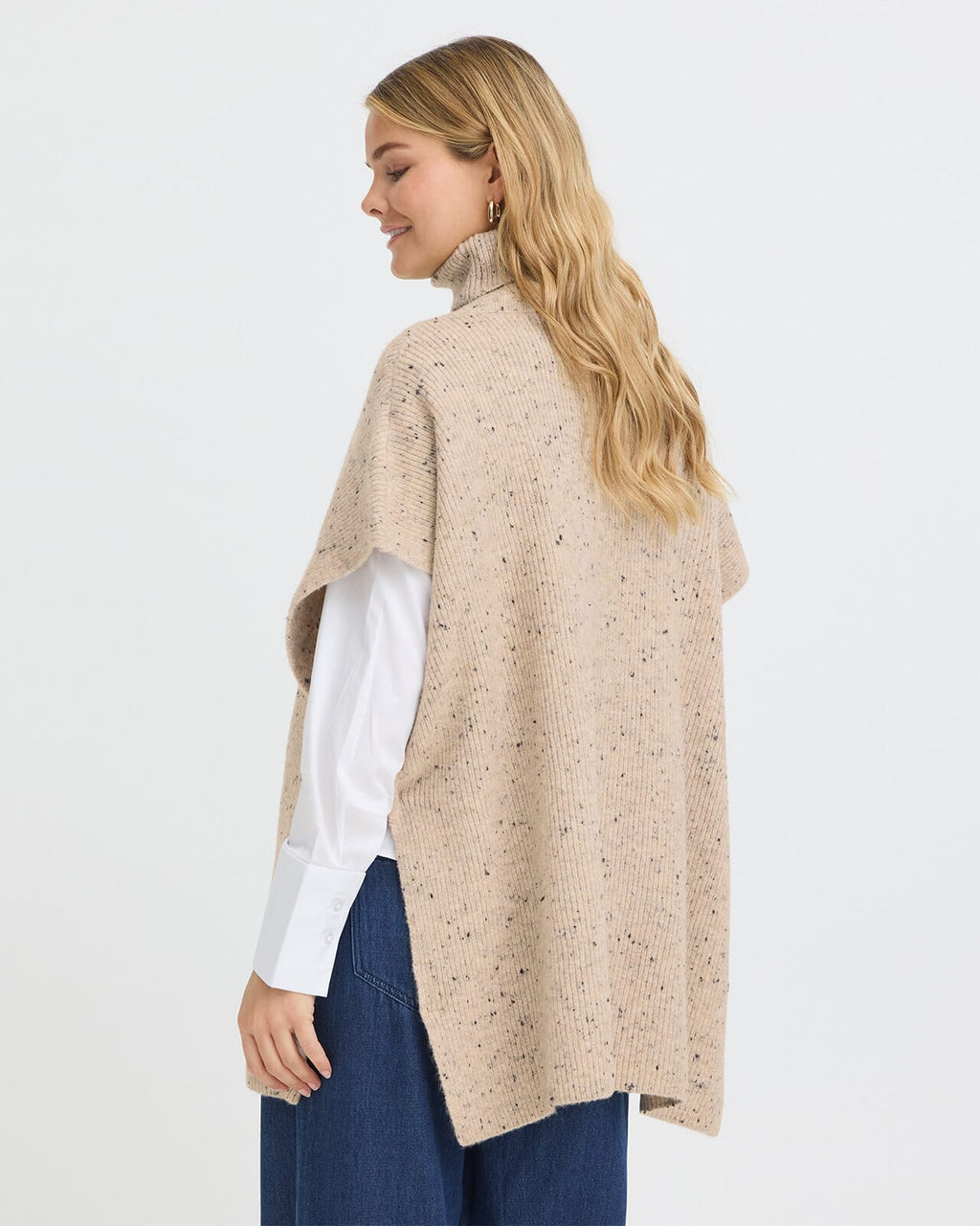 FRANSA Poncho Nanna PO - String Melange
