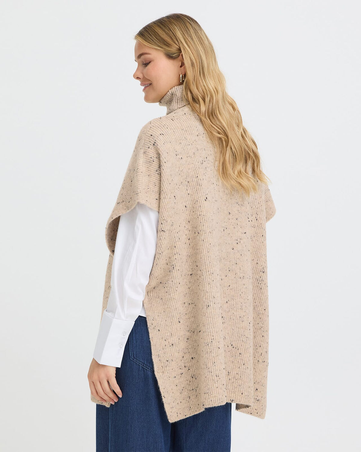 FRANSA Poncho Nanna PO - String Melange