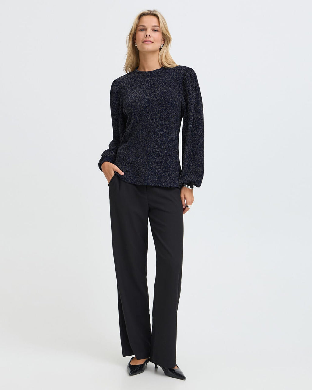 Fransa Bluse Constance BL 1 - Navy Blazer/Silver