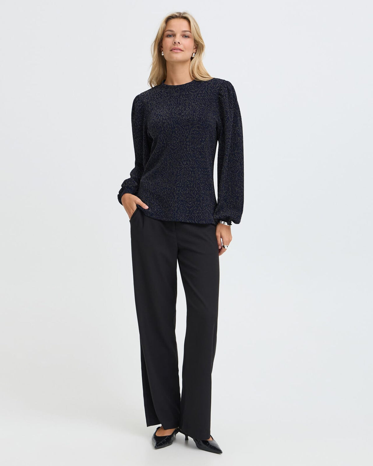 Fransa Bluse Constance BL 1 - Navy Blazer/Silver