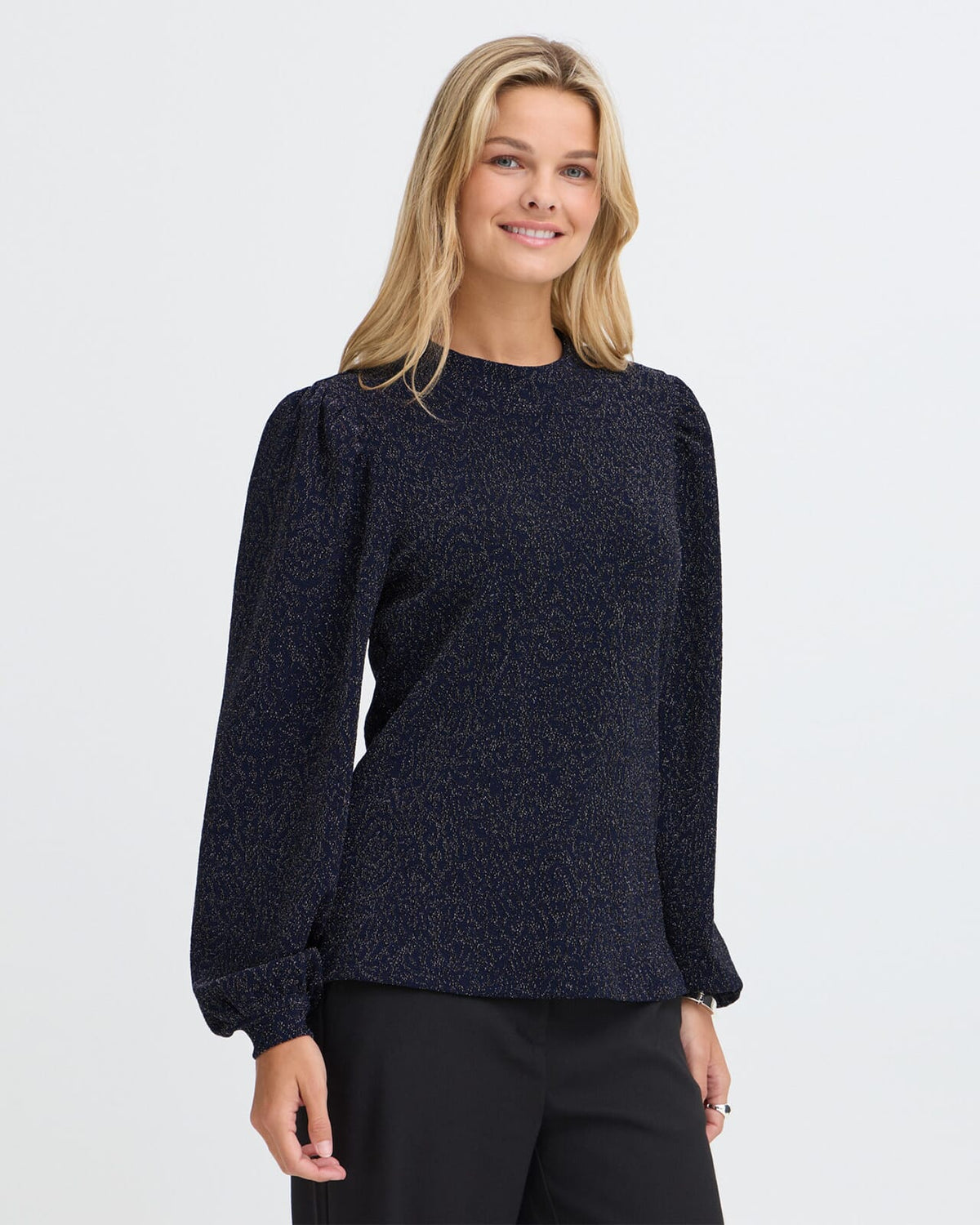 Fransa Bluse Constance BL 1 - Navy Blazer/Silver