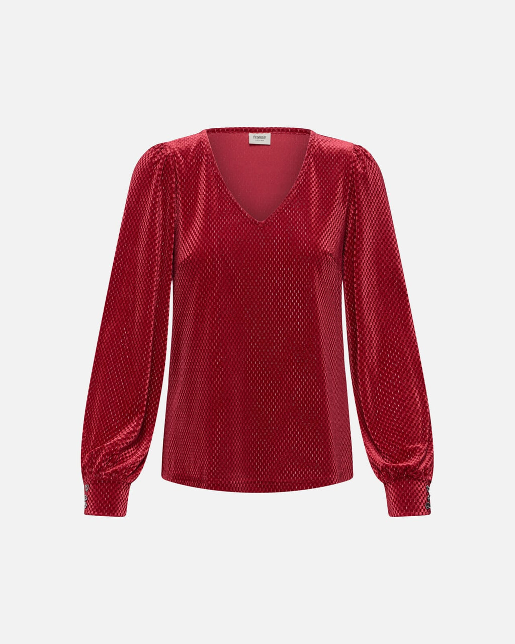 Fransa Bluse Koa Velour BL 1 - Rhythmic Red
