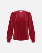 Fransa Bluse Koa Velour BL 1 - Rhythmic Red