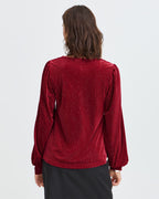 Fransa Bluse Koa Velour BL 1 - Rhythmic Red