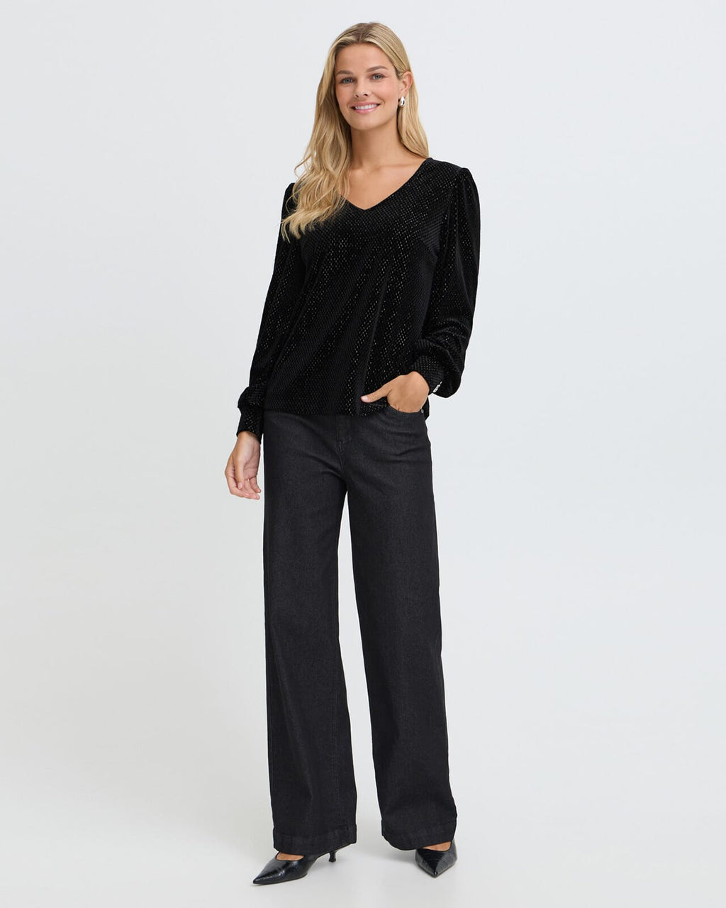 Fransa Bluse Koa Velour BL 1 - Meteorite