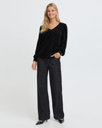 Fransa Bluse Koa Velour BL 1 - Meteorite