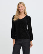 Fransa Bluse Koa Velour BL 1 - Meteorite