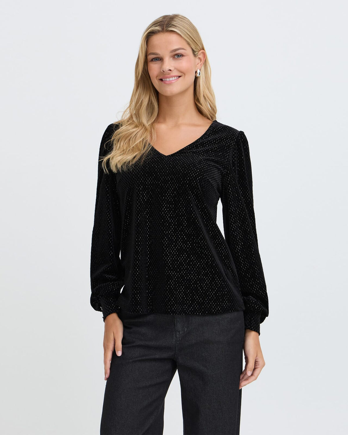 Fransa Bluse Koa Velour BL 1 - Meteorite