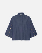 Fransa Skjorte Firana SH 1 - Mid Blue Denim