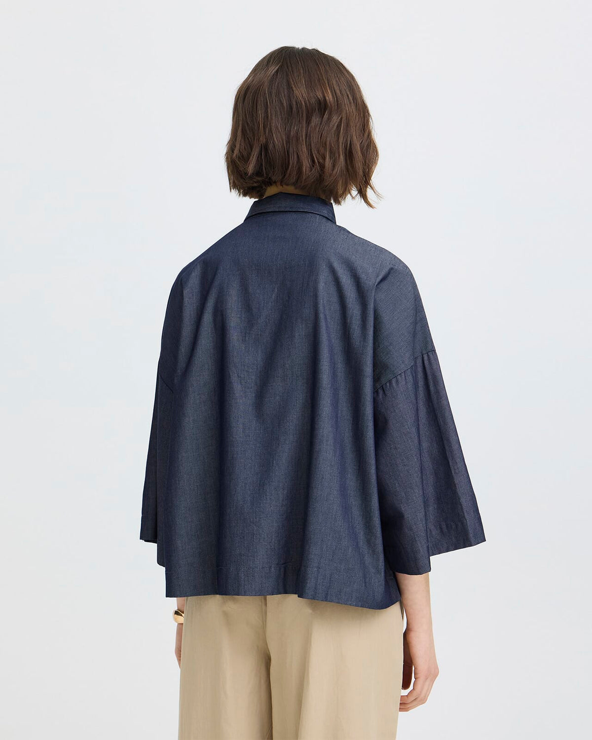 Fransa Skjorte Firana SH 1 - Mid Blue Denim