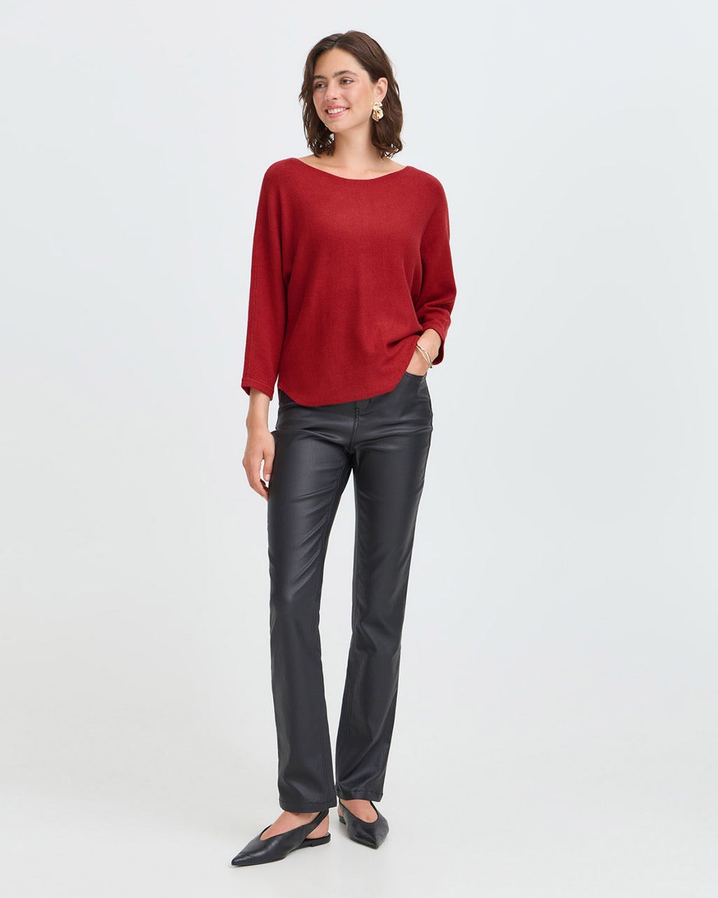 Fransa Genser Addy PU 2 - Rhythmic Red