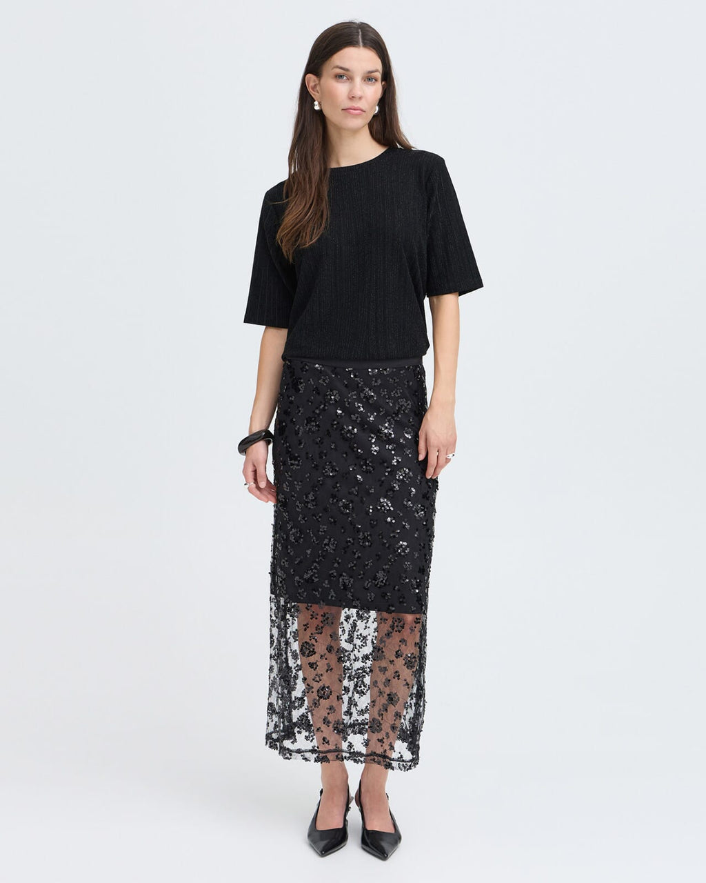 Fransa T-skjorte Glidia TEE 1 - Black Stripe