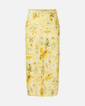 Y.A.S Satengskjørt Pella HW Midi Skirt - Pale Banana/ Lemon