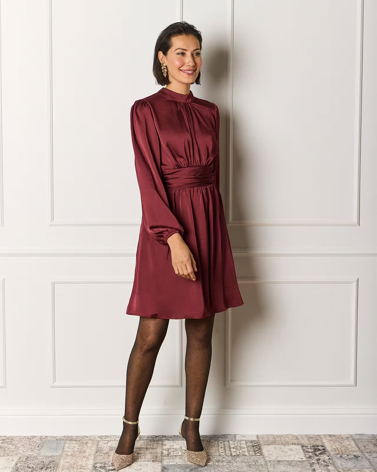 FLOYD Kjole Aliba Satin - Bordeaux