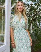 FLOYD Maxikjole Emmeli Flower - Island Green