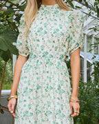 FLOYD Maxikjole Emmeli Flower - Island Green