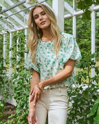 FLOYD Topp Lanisa Flower - Island Green