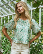 FLOYD Topp Lanisa Flower - Island Green