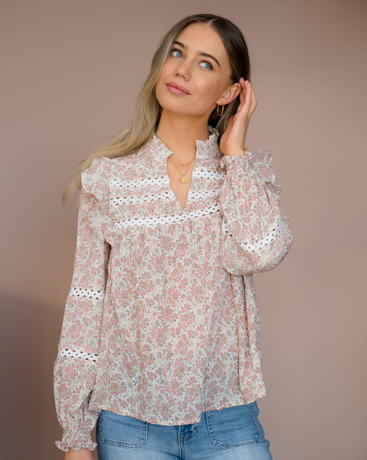 FLOYD Bluse Demi Bloss - Rose Petal