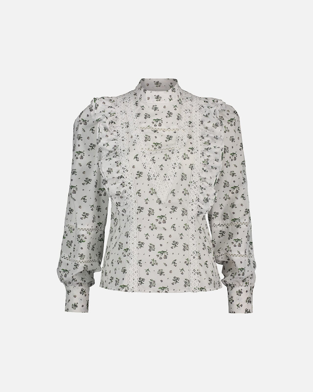 FLOYD Bluse Nitta Memo - White/ Island Green
