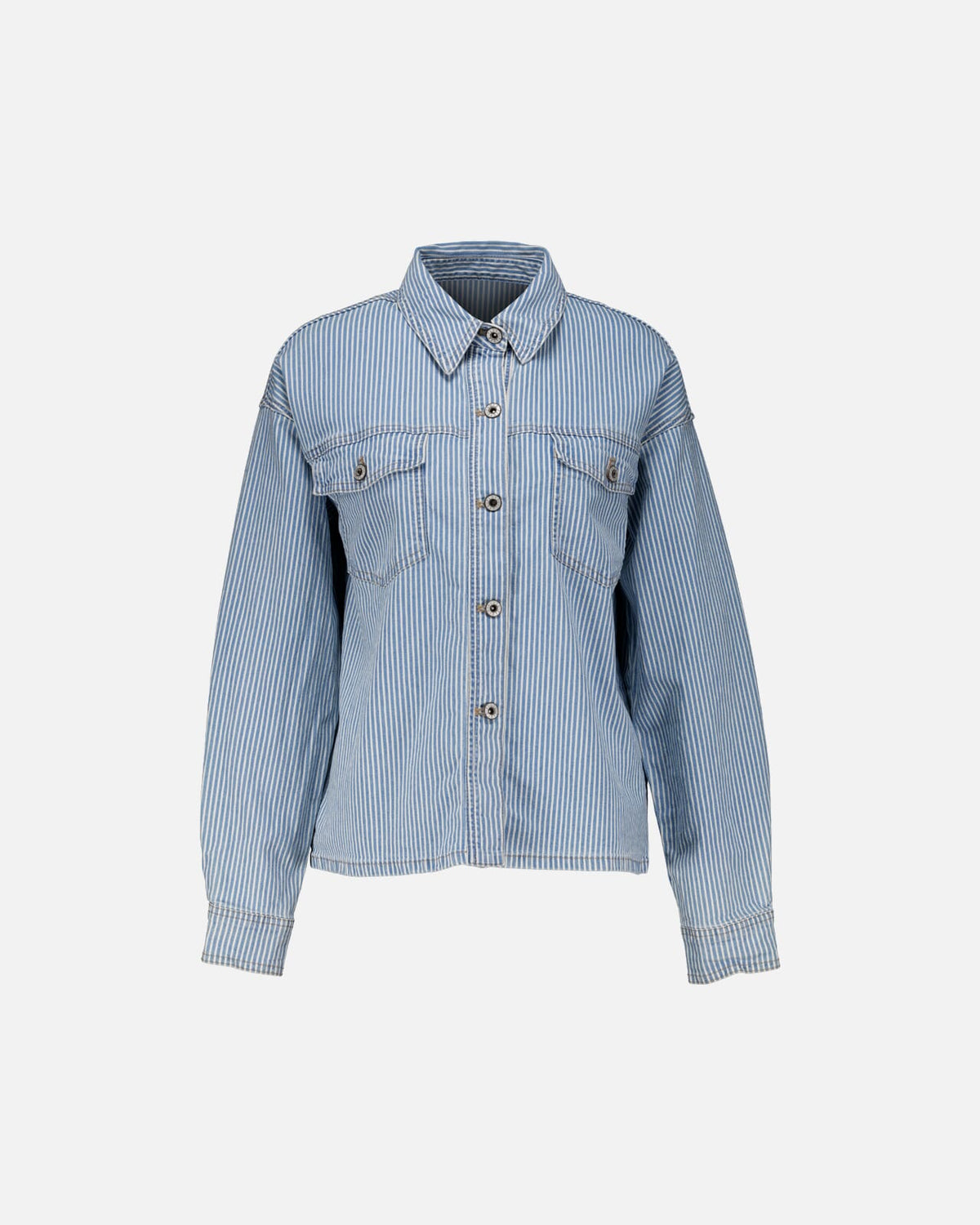 FLOYD Skjortejakke Dea Stripe - Blue/ White