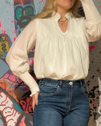 FLOYD Bluse Niki Crepp - Offwhite
