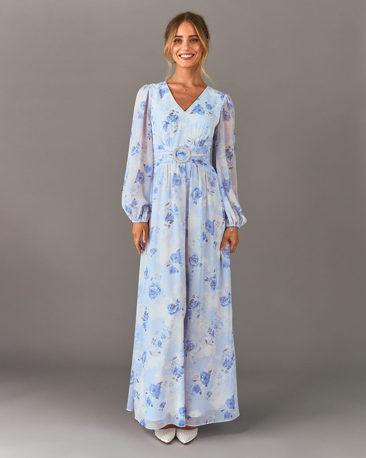 FLOYD Maxikjole Larisa Rosy - Blue Mix