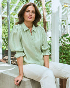 FLOYD Skjorte Norah Wave - Island Green