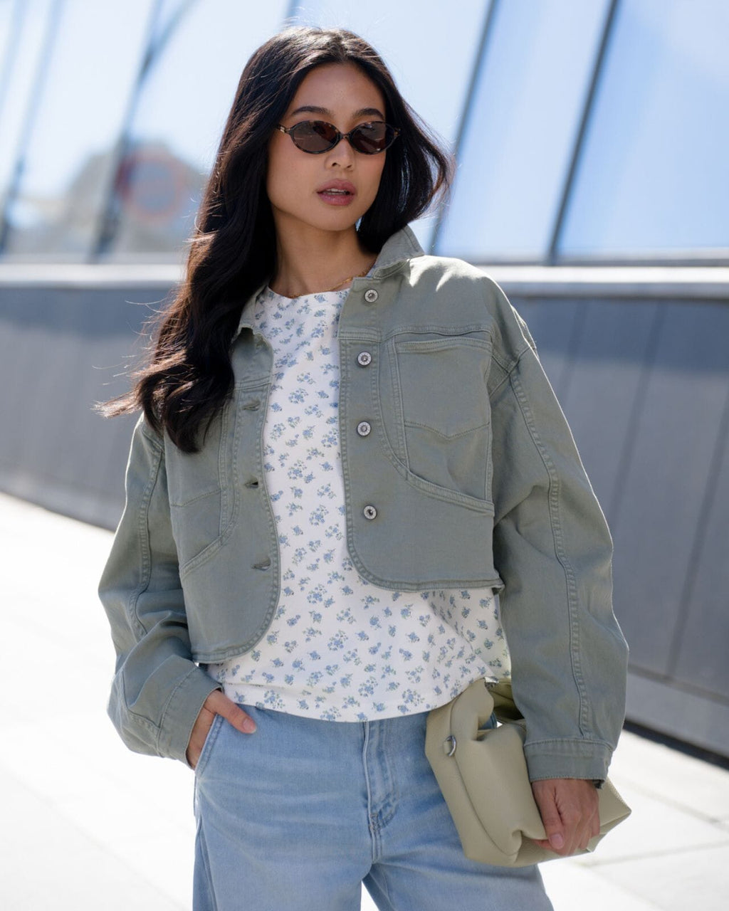FLOYD Denimjakke Abel 5790 - Kaki Green