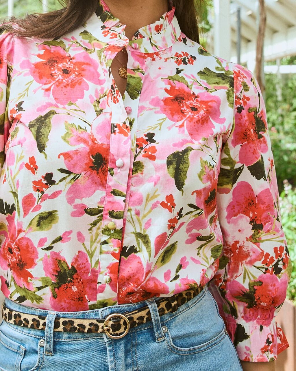 FLOYD Bluse Michelle Flory - Pink Power