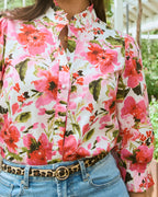 FLOYD Bluse Michelle Flory - Pink Power