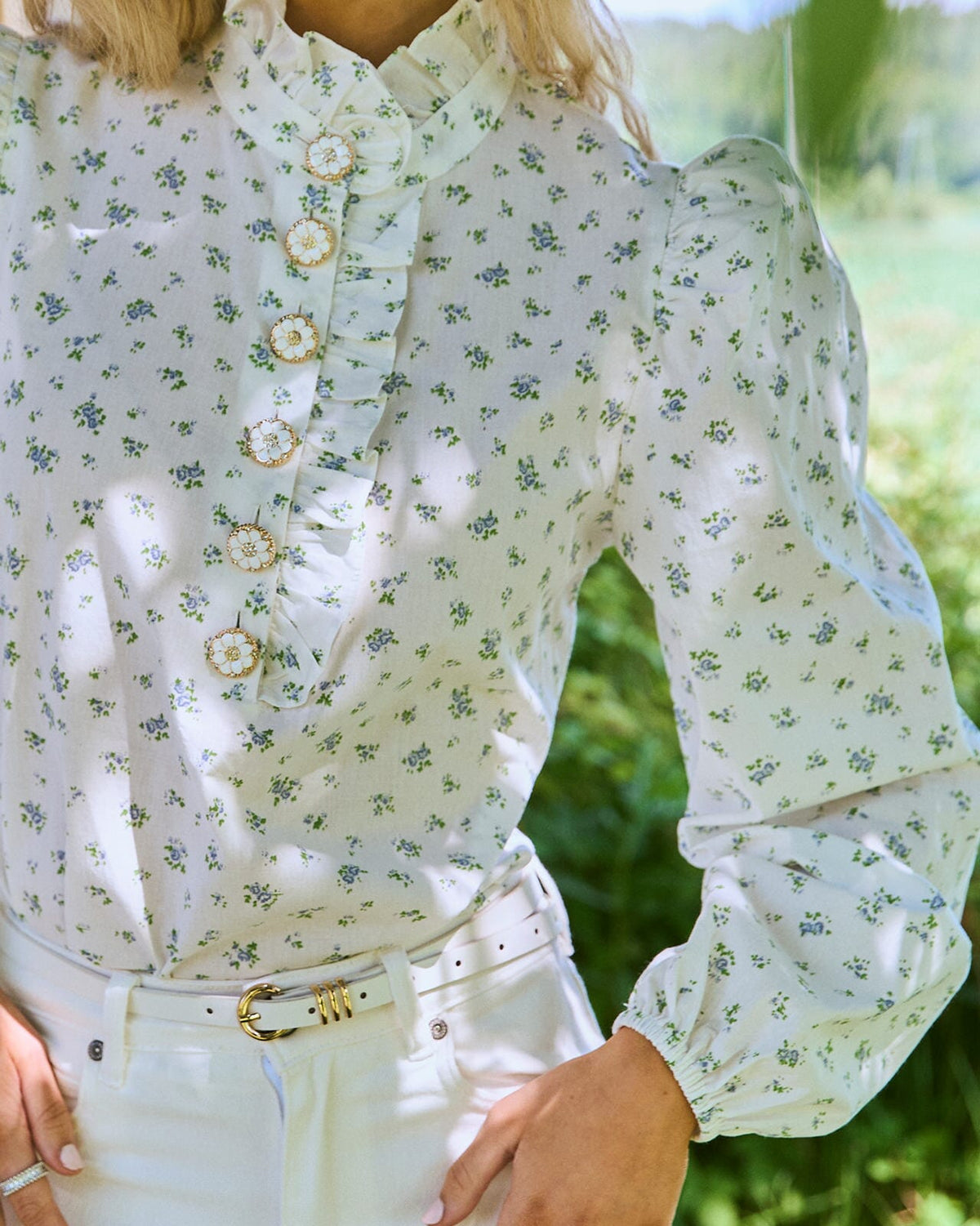 FLOYD Bluse Vanda Flower - Regatta Blue