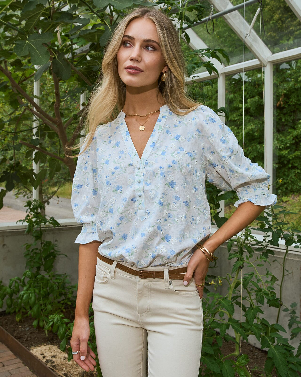 FLOYD Topp Belinda Daisy - Regatta Blue