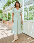 FLOYD Midikjole Helen Check - Island Green