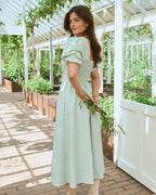 FLOYD Midikjole Helen Check - Island Green
