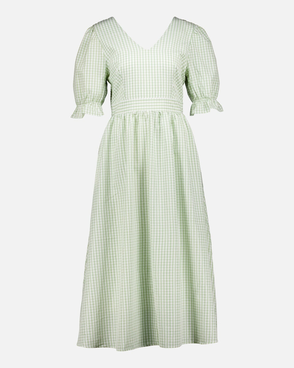 FLOYD Midikjole Helen Check - Island Green