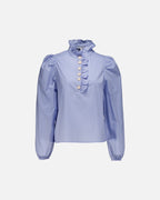 FLOYD Bluse Vanda Cotton Flowerbutton - Regatta Blue