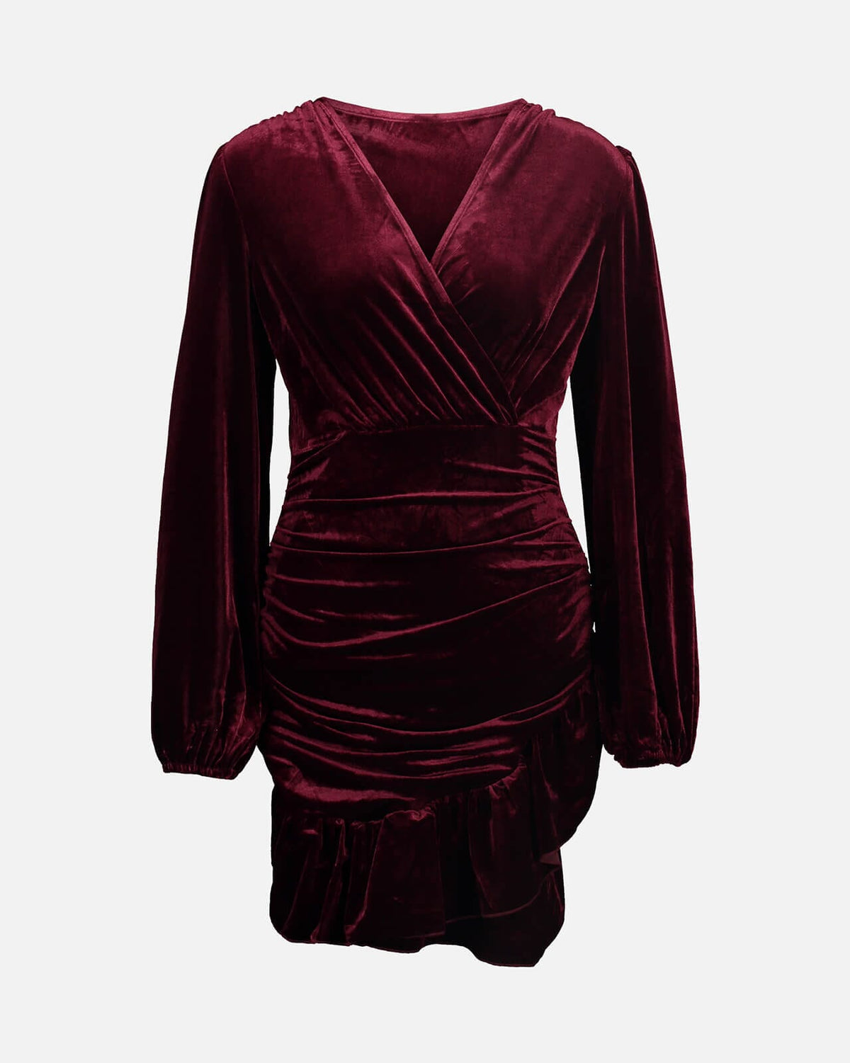 FLOYD Kjole Alyssa Velvet - Bordeaux