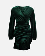 FLOYD Kjole Alyssa Velvet - Dark Green