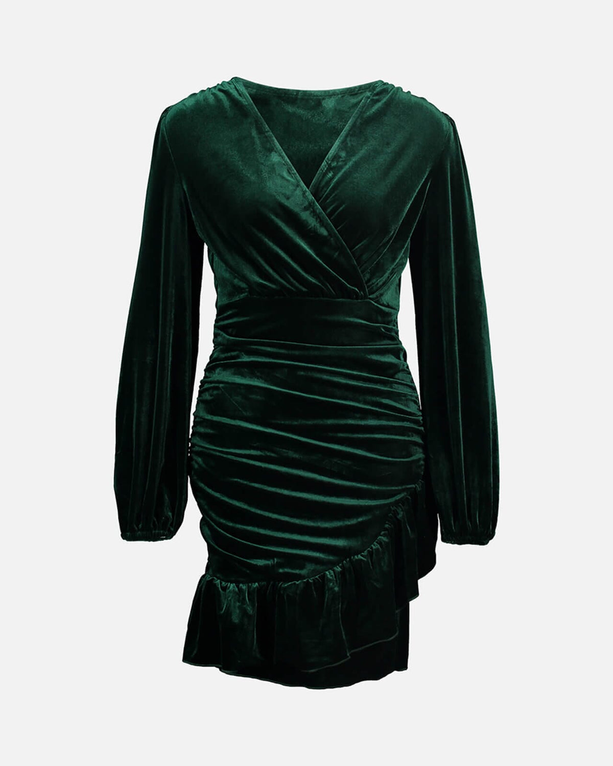 FLOYD Kjole Alyssa Velvet - Dark Green